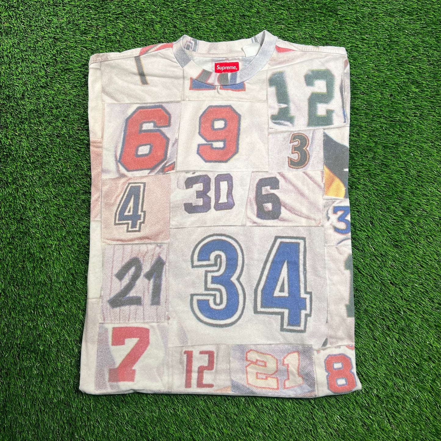 Supreme Jersey Collage Tee White (2023) Size Medium USED x16460