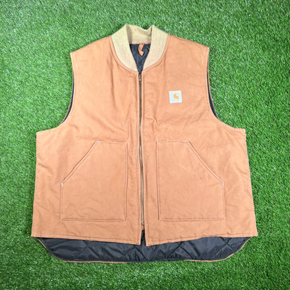 1990s Carhartt Brown Vest Size XXL USED V17063
