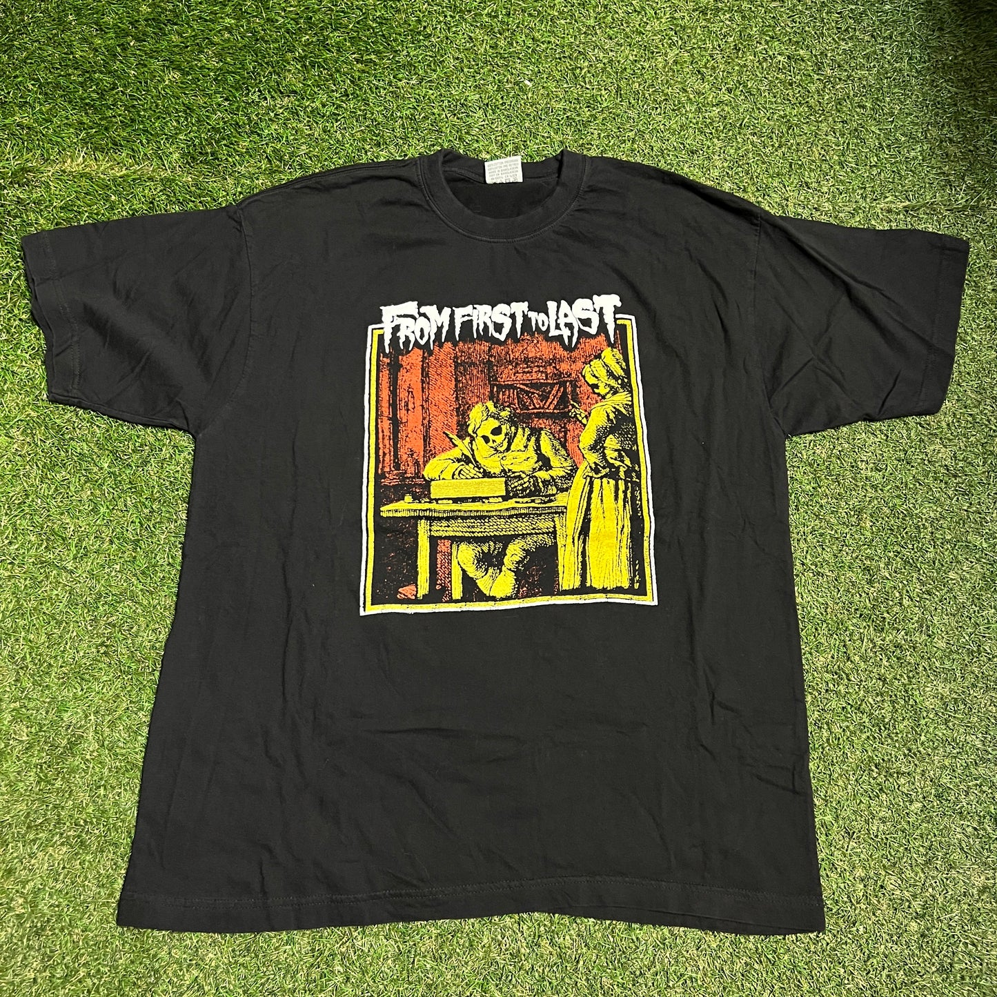 Y2K From First to Last Black Band Tee Size Large USED v16100