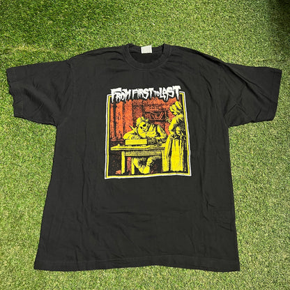 Y2K From First to Last Black Band Tee Size Large USED v16100