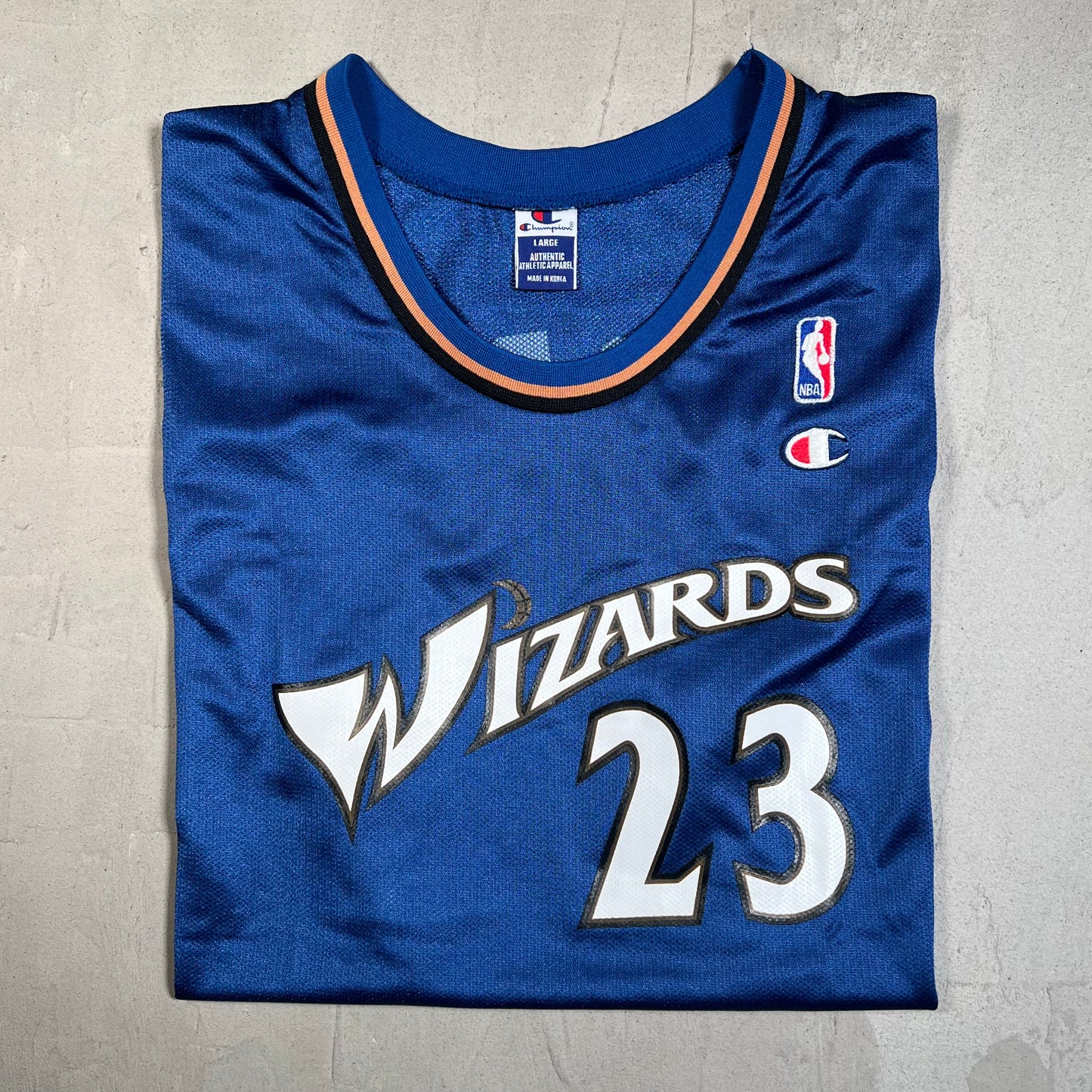 Champion Michael Jordan Washington Wizards Blue Jersey Size Large USED v19561