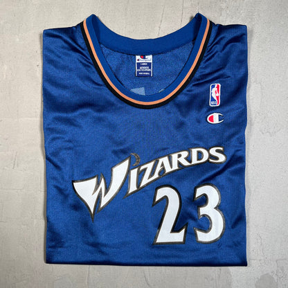 Champion Michael Jordan Washington Wizards Blue Jersey Size Large USED v19561