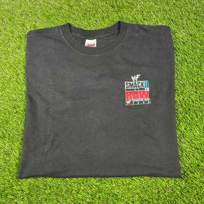2000 WWF Raw Production Crew Black Tee Size XL USED v16889