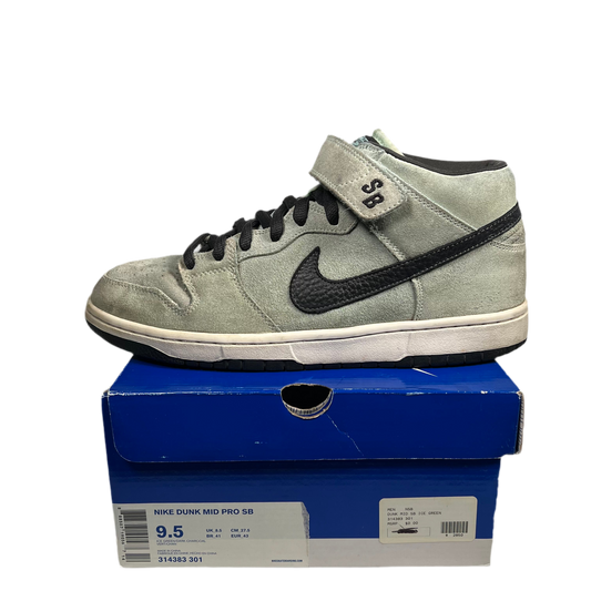 Nike SB Dunk Mid Sea Crystal Ice Green (2009) Size 9.5 USED s17775