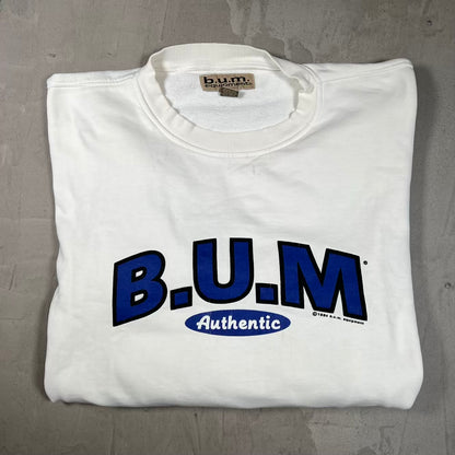 1994 BUM Equipment White Crewneck Size Large USED v20330