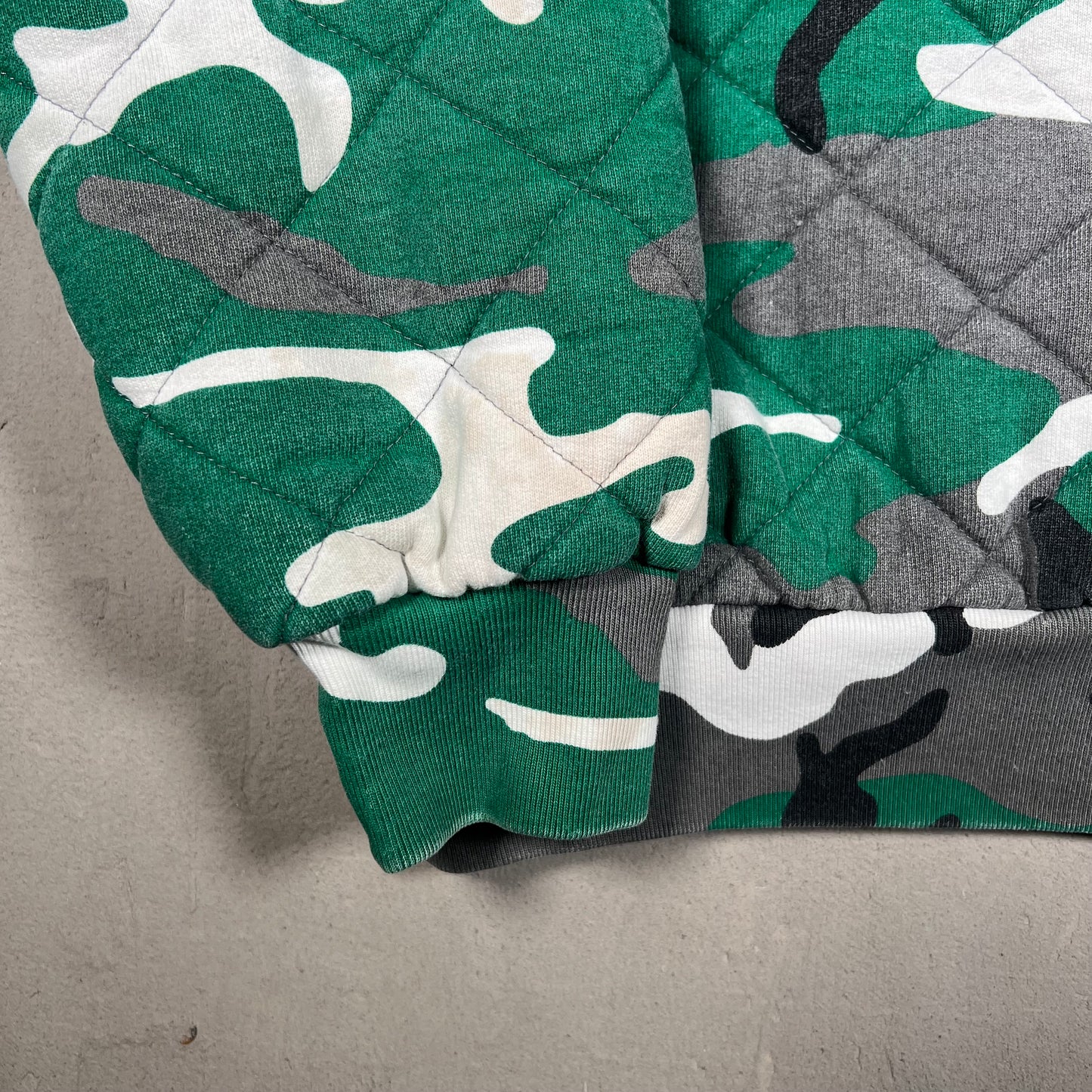 Supreme Quilted Zip Up Hoodie Green Camo (2025) Size Small USED x17103