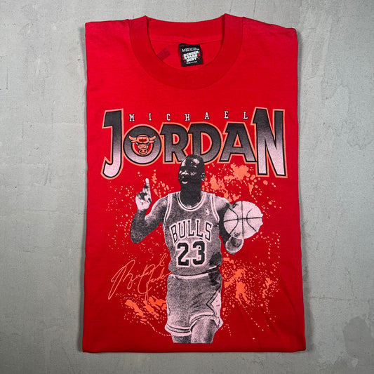 Jordan 1990s Screen Star Tag Red Tee Cartoon Size Medium USED v3896