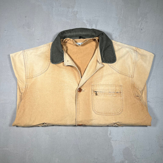 1990s LL Bean Tan Workwear Field Jacket Size XL USED v19275