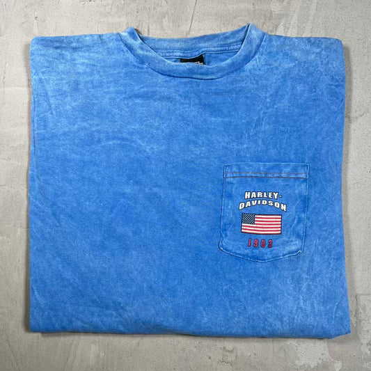 2003 Harley Davidson Washed Blue "1903" Longsleeve Size Large USED v20072