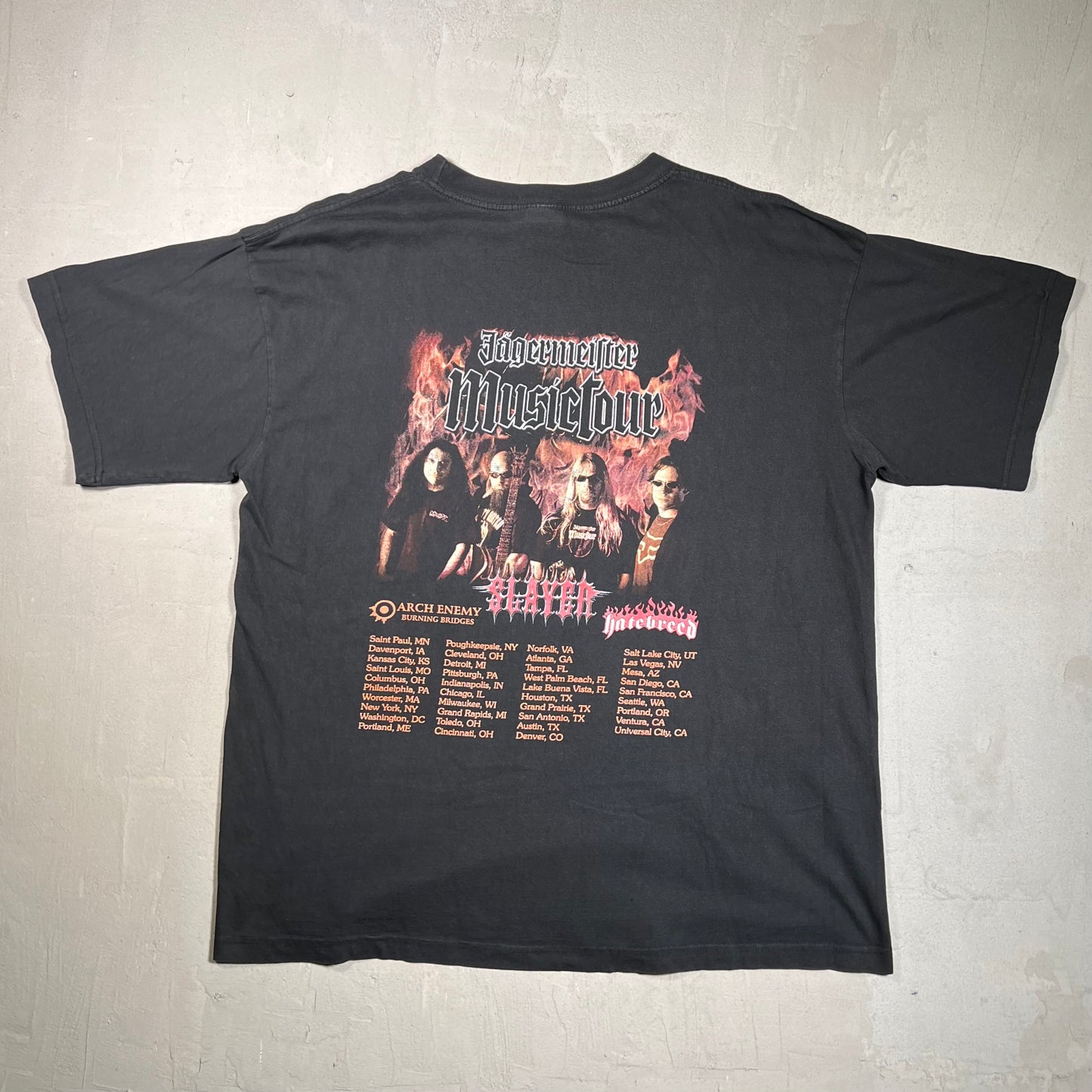 Y2K Slayer Black Tour Tee Size XL USED v19444