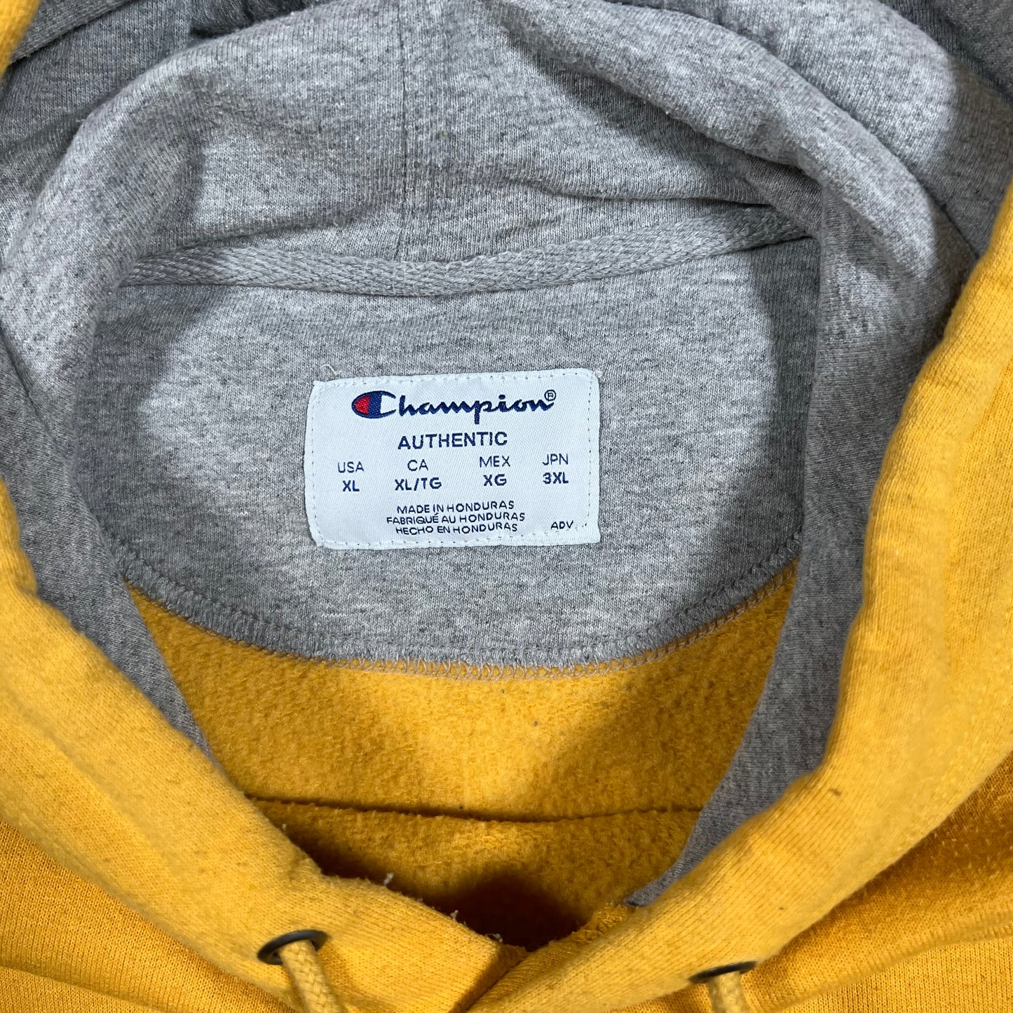Champion Sitich Logo Yellow Hoodie Size XL USED v17408
