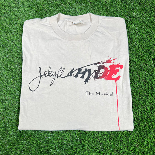 1990s Jekyll & Hyde The Musical Beige Tee Size Large USED v16660