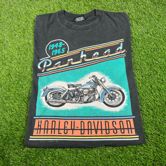 1992 Harley Davidson Panhead Milwaukee WI Black Tee Size Large USED v16791
