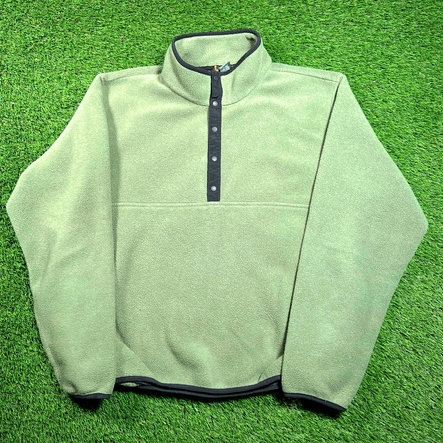 1990s LL Bean Green Fleece Pull Over Size Small USED v18336