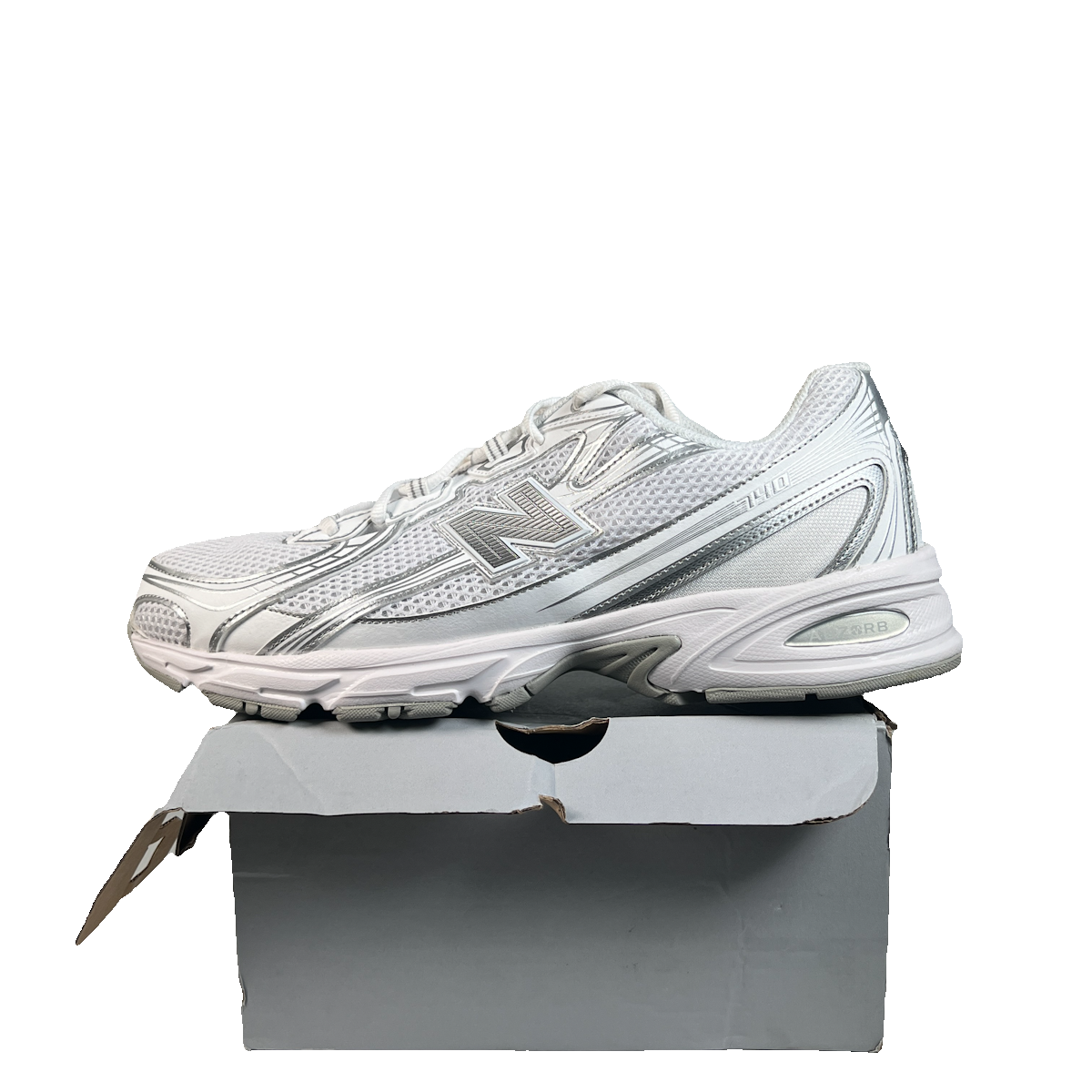 New Balance 740v2 White Silver Reflection (2024) Size 12 USED ss22746
