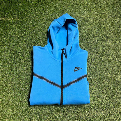 Nike Tech Blue Zip Up Hoodie Size Medium USED v16477