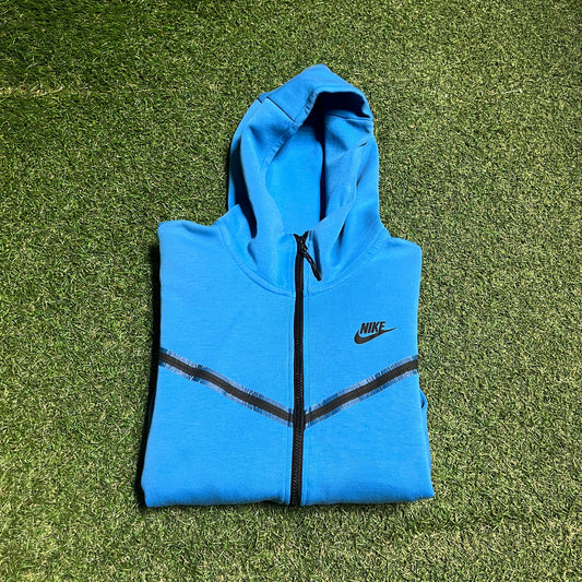 Nike Tech Blue Zip Up Hoodie Size Medium USED v16477