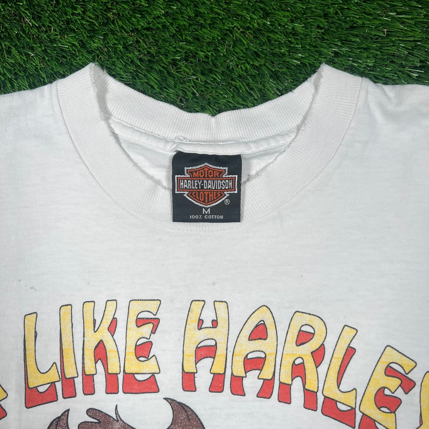 1992 Harley Davidson Taz White Tee Size Medium USED v18628