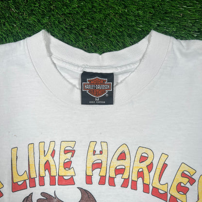 1992 Harley Davidson Taz White Tee Size Medium USED v18628