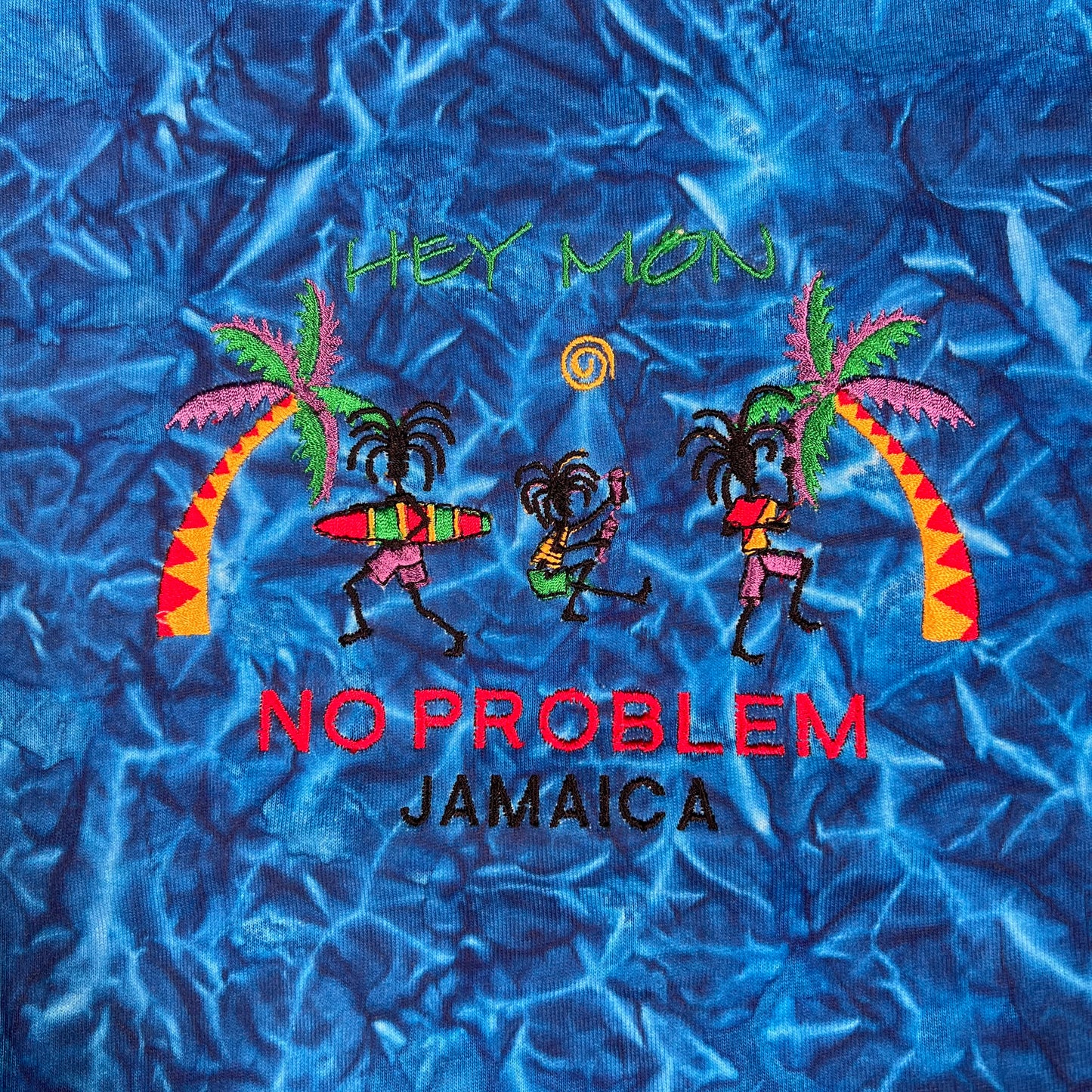 1990s Jamaica Water Pattern Tee Size XL USED v17539