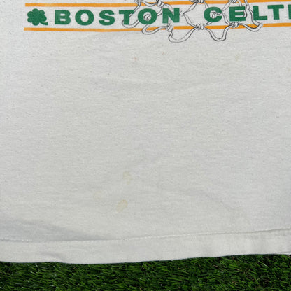 1980s Boston Celtics Cartoon Team Tee Size XL USED v16711