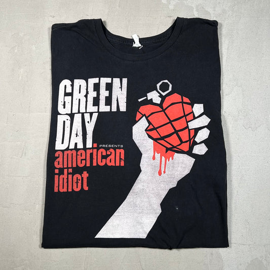 Green Day American Idiot Black Tee Size XL USED v19051