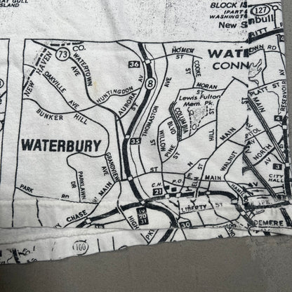 Connecticut Full Print Map Tee Size XL USED v14793