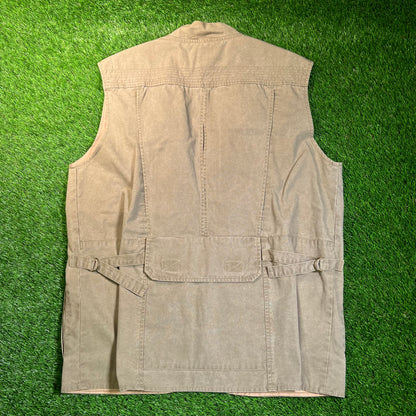 Y2K Orvis Olive Green Safari Vest Size XL USED v18834