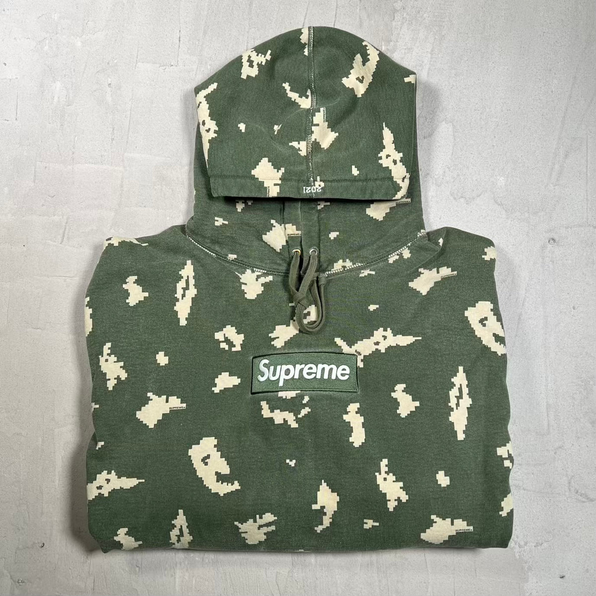 Supreme Box Logo Hoodie Olive Russian Camo (2021) Size XXL USED x18370