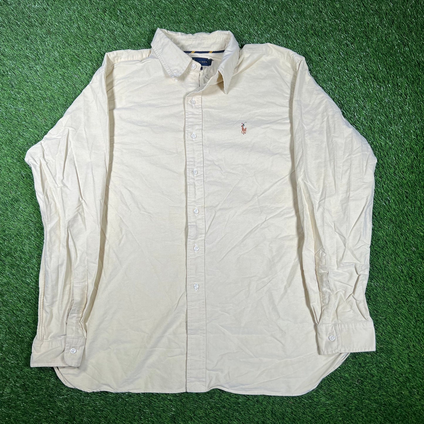 Ralph Lauren Light Yellow Button Up Size XL USED v17442