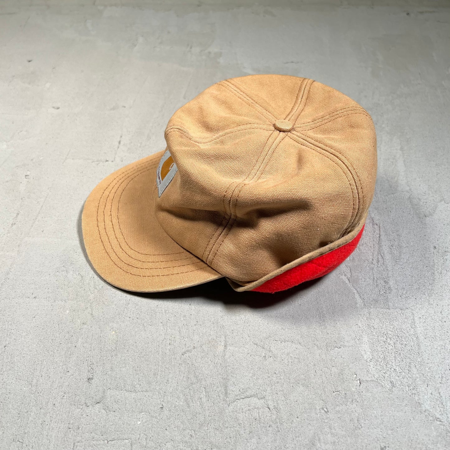 1990s Carhartt Ear Flap Brown Canvas Hat USED v19556