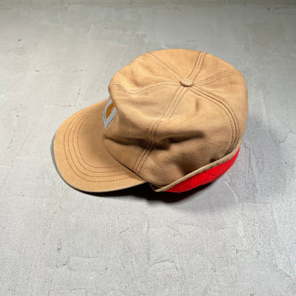 1990s Carhartt Ear Flap Brown Canvas Hat USED v19556