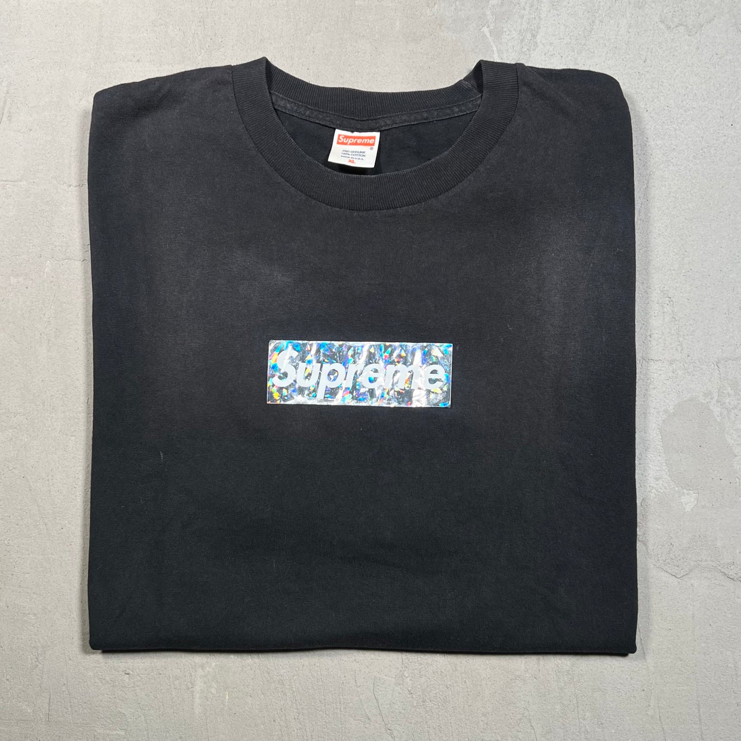 Supreme 2006 Hologram Box Logo Black Tee Size XL USED x8862