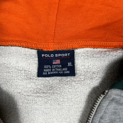 Y2K Polo Sport Grey/Green Hoodie Size XL USED v16850