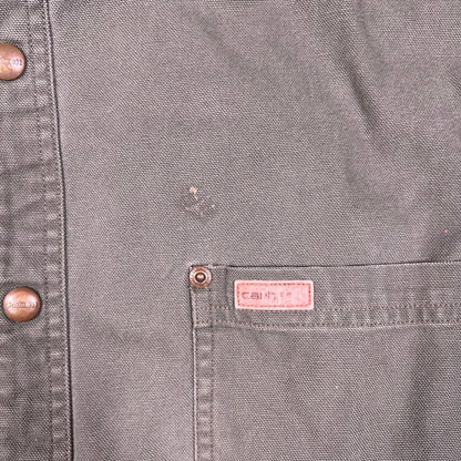 Y2K Carhartt Green Canvas Button Up Light Jacket Size Large USED v18713