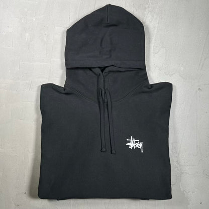 Stussy Script Logo Black Hoodie Size XXL USED x18700