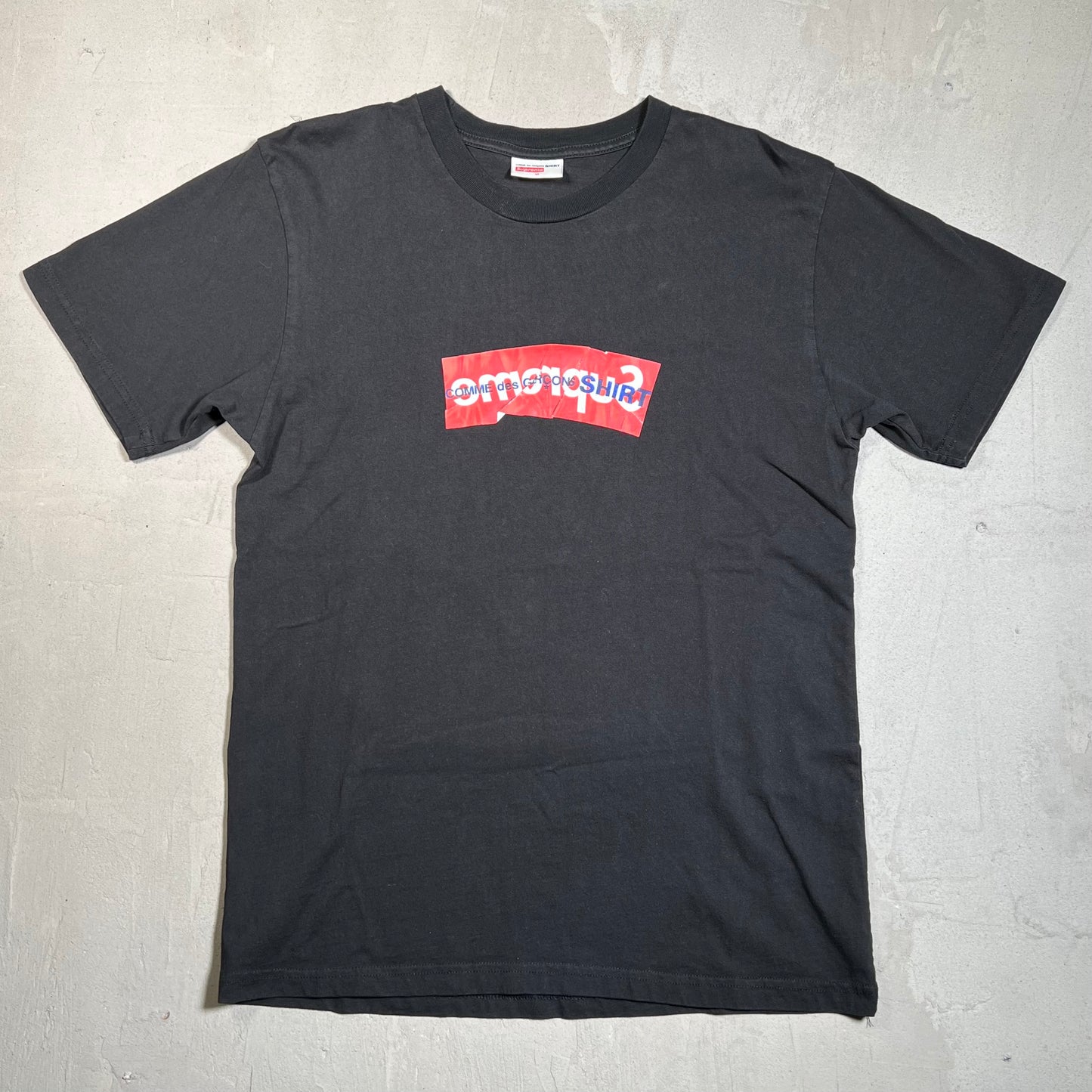 Supreme CDG Box Logo Black Tee Size Medium USED x17630