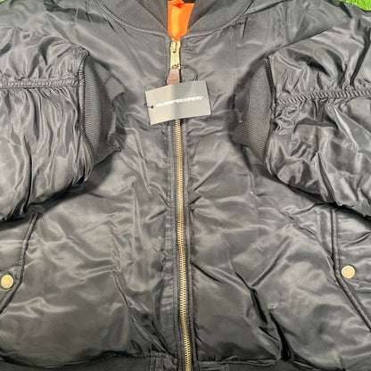 GV Gallery Black Reversible Bomber Jacket Size Medium NEW x15355