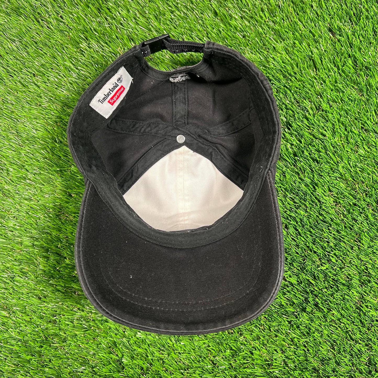 Supreme Black Timberland 6 Panel (2021) One Size USED x15836