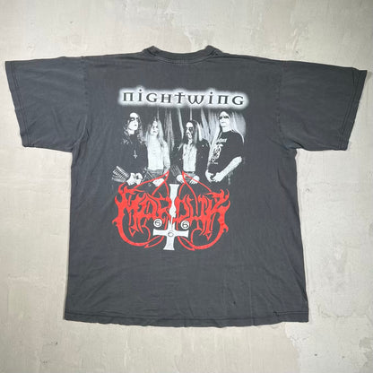 1990s Marduk Nightwing Black Metal Washed Black Tee Size XL USED v20158