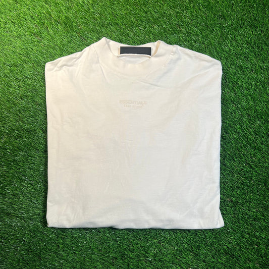 Essentials Fear of God FOG Center Logo Cream Longsleeve Size XS USED x16984