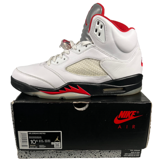 Jordan 5 Fire Red Silver Tongue (2020) Size 10.5 USED s17804