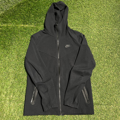 Nike Tech Black Zip Up Hoodie Size Small USED v16333