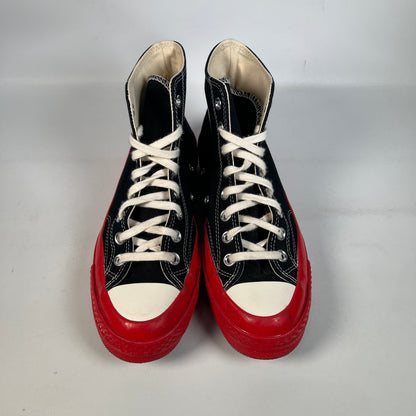 Converse Chuck Taylor 70 Hi CDG Play Black Red (2022) Size 6.5 USED s21556