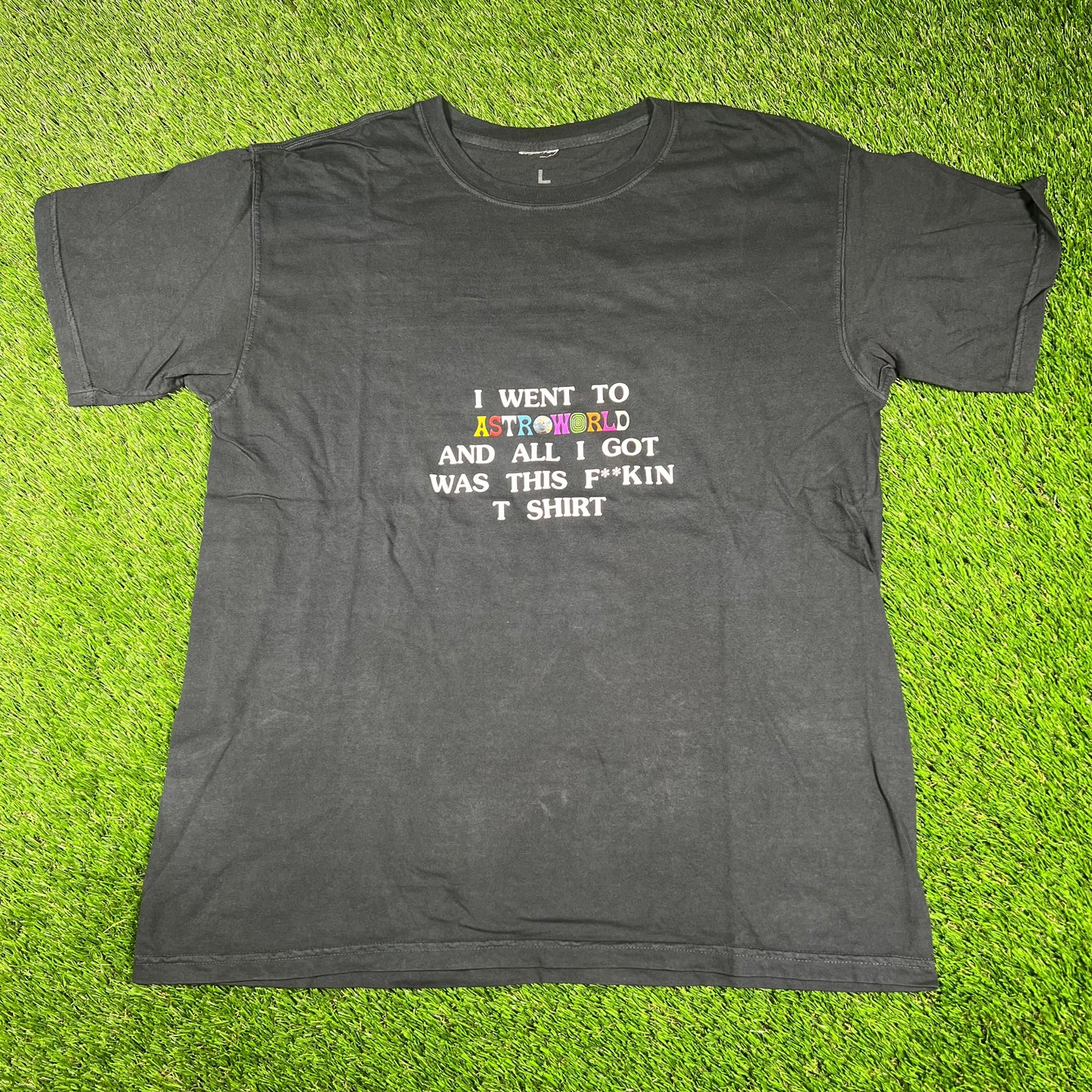 2018 Travis Scott I Went to Astroworld Black Tee Size Large USED x14567