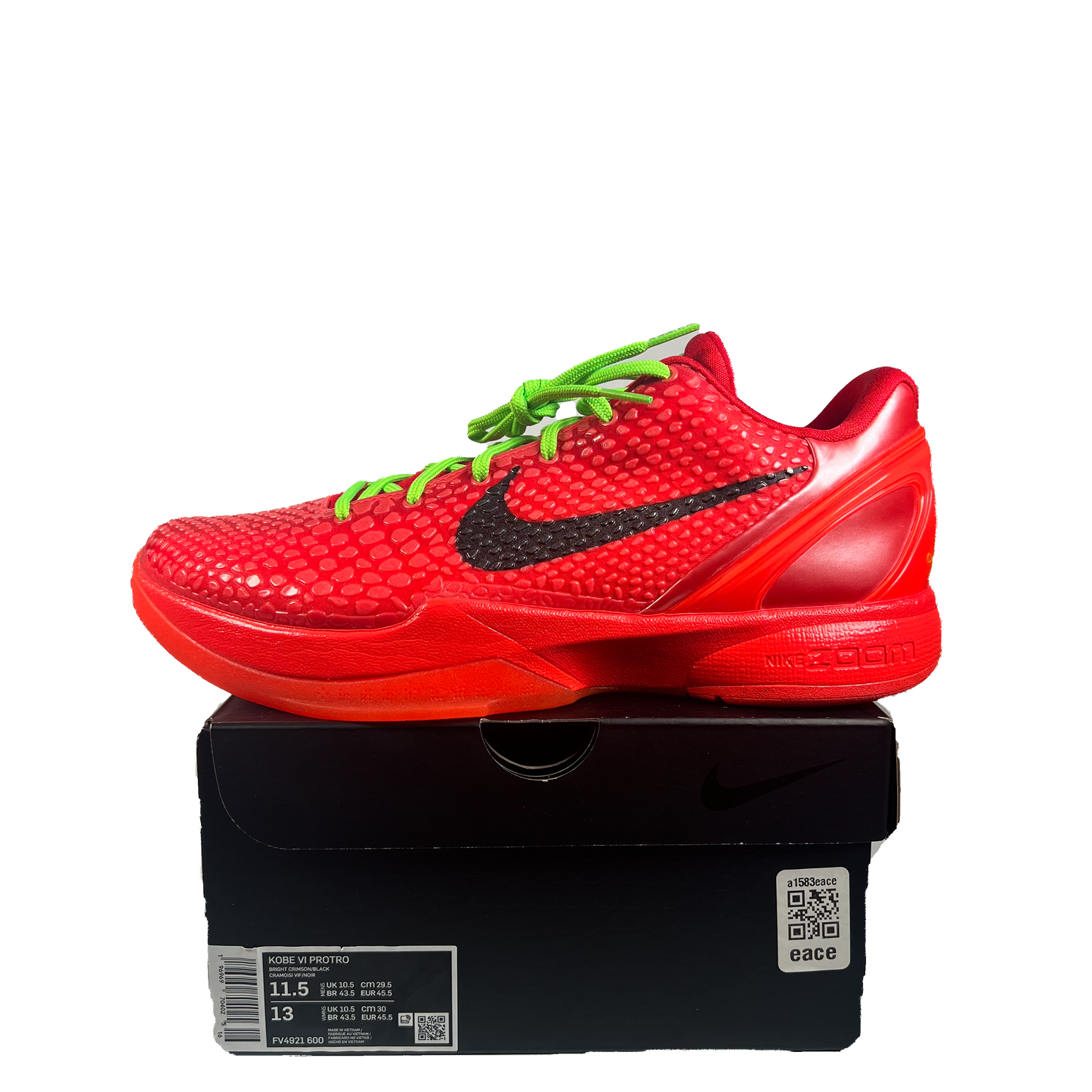 Nike Kobe 6 Reverse Grinch (2023) Size 11.5 NEW s22285