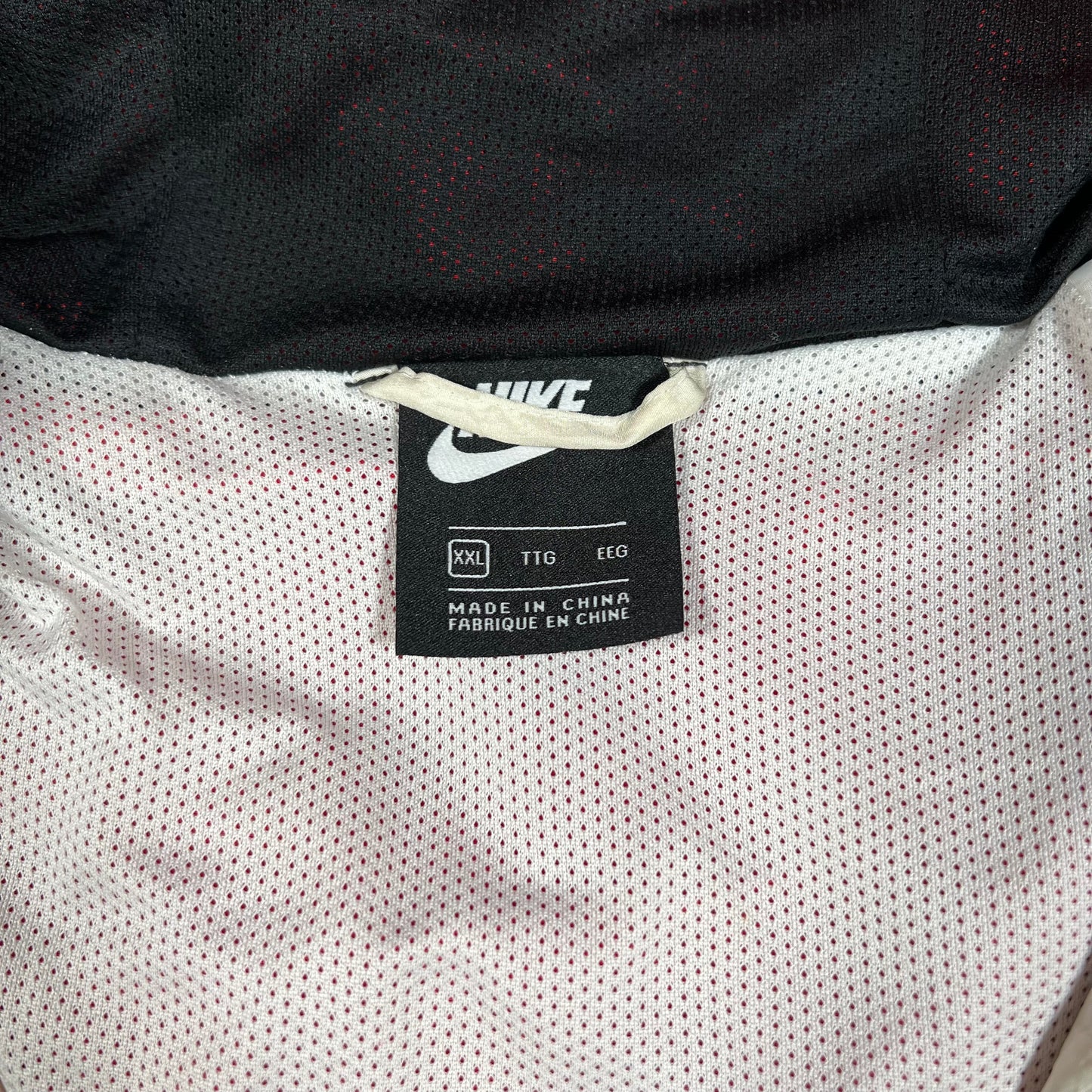 Nike White/Black/Red Double Swoosh Winbreaker Size XXL USED v17919
