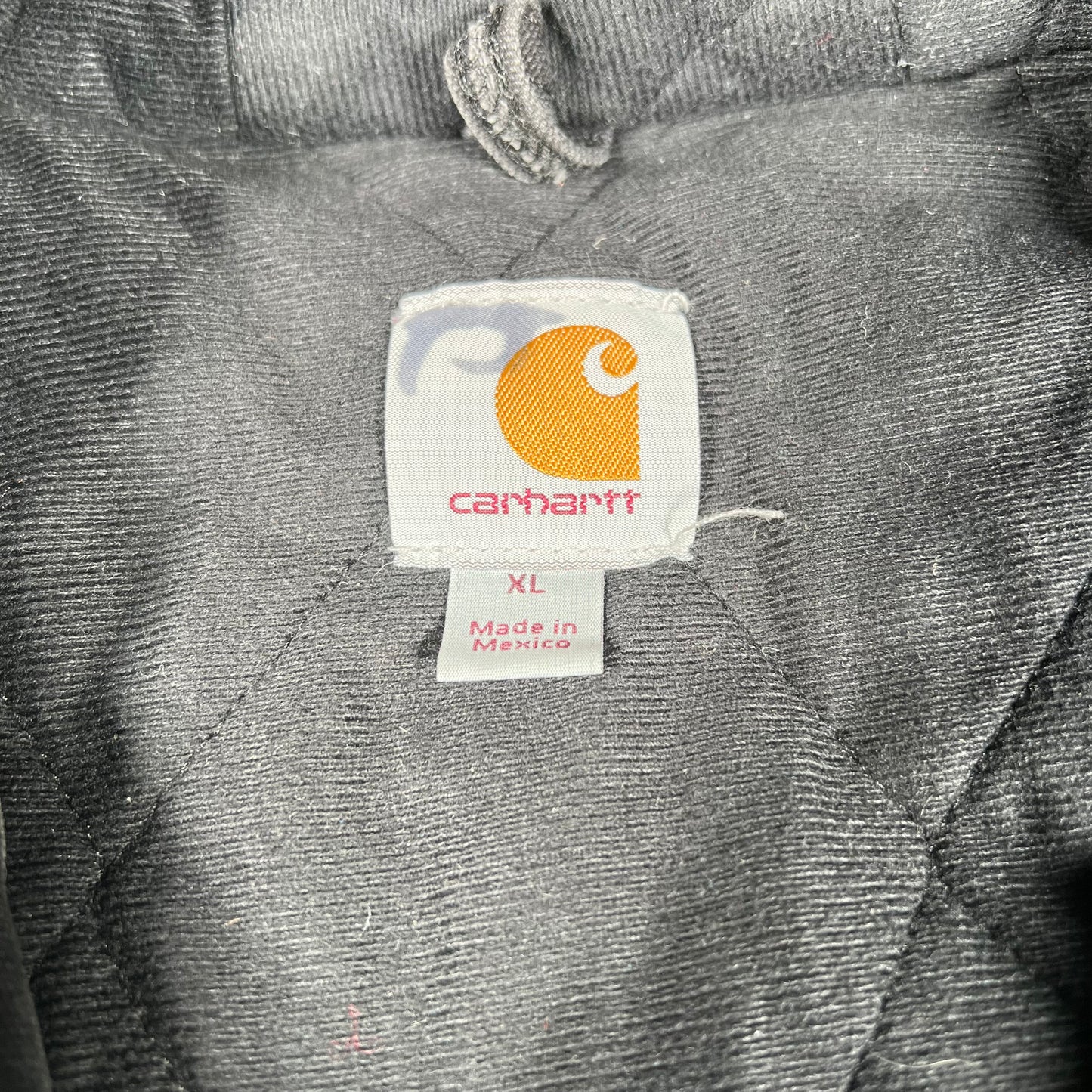 Y2K Carhartt Black Hooded Work Wear Jacket "NY Presbyterian" Size XL USED v17005