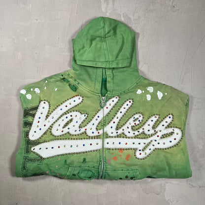 Vale Forever Inferno Green Zip Up Hoodie Size Large USED x18379