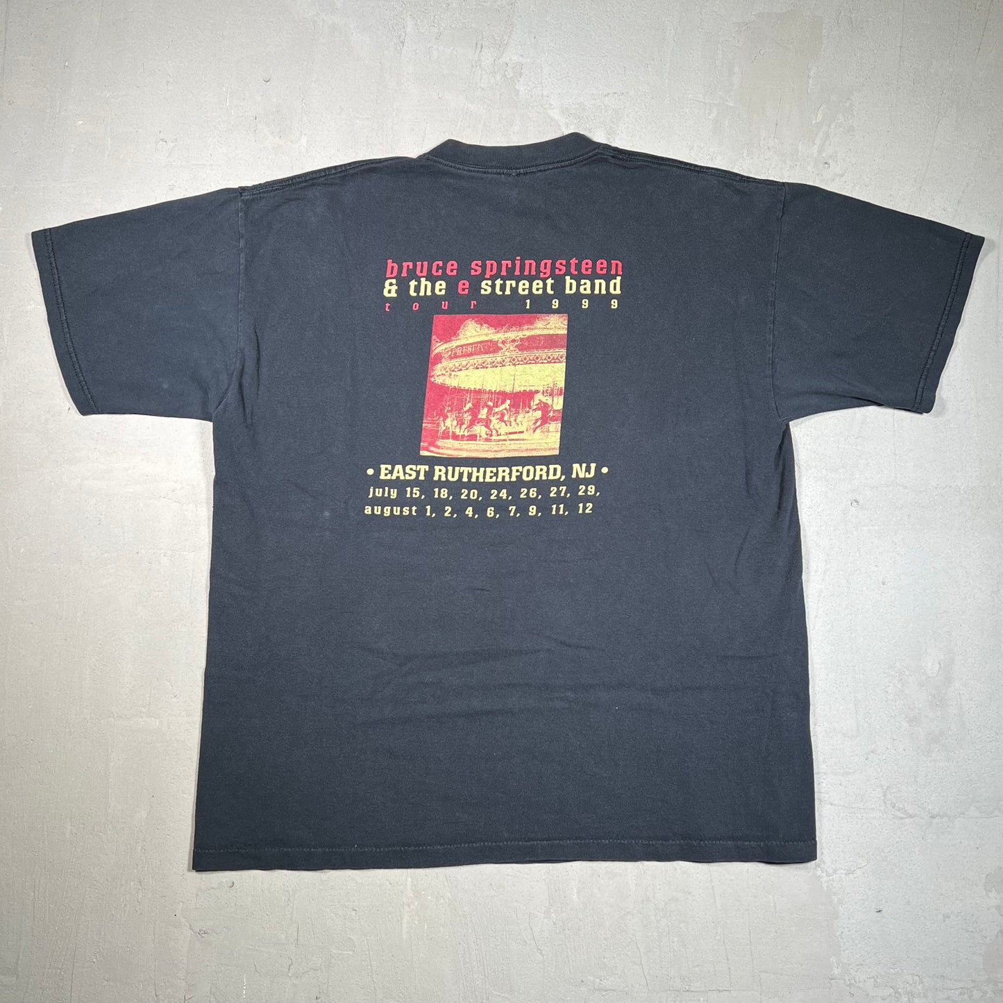 1999 Bruce Springsteen East Rutherford Tour Black Tee Size XL USED v19511